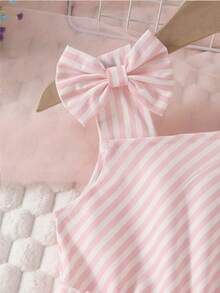 vestido rosê listrado aberto moda jovem feminino menina 02 ao 10 - Rosê - Visão 2