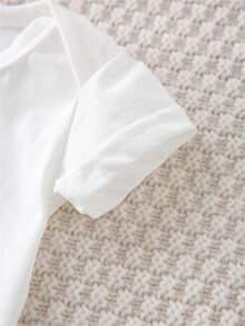 AYJK7 I LOVE MY BIG BROTHER And Red Heart Print Casual Comfortable Short Sleeve Baby Romper Funny Newborn Boys Clothes 100% Cotton Triangle Jumpsuit - 白色 - 查看 6