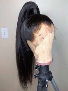 Straight 200% Density 360 Full Lace Frontal Wigs For Women 36 Inch 13x4 13x6 Transparent Lace Front Human Hair Wig Pre Plucked 4x4 Lace Wig 6x4 Straight Glueless Wig - Natural Black - 查看 1