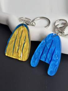 1 pieza Llavero de acrílico con patrón de onda de agua, estilo INS, accesorio colgante con diseño de piscina, regalo pequeño creativo