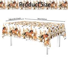 3 Stücke/Set 108*180CM Einweg-Tischdecke, wasserabweisend und ölbeständiges PE-Material, Personalisiertes Wildwest-Cowboy-Thema, geeignet für Themenfeiern und tägliche Dekoration, kann als Hintergrund oder Picknick-Matte verwendet werden