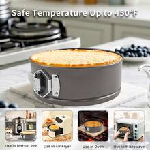 Springform Pan Set 4" 7" 9" Nonstick Cheesecake Pan, Round Cake Pans Leakproof Cake Tins With Removable Bottom, Springform Cake Pans Baking Pans - màu đen - Xem 6