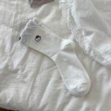 Sanrio 1Pair Sanrio Socks For Women For Spring And Summer, Thin, Hello Kitty, Cute, Preppy, Versatile Socks