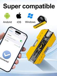 Tf-t01 Auricular Bluetooth inalámbrico TWS con cancelación de ruido, para juegos con Bluetooth 5.4,. - Amarillo - Ver 9