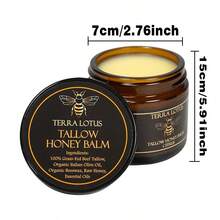 Organic Grass-Fed Beef Tallow Balm With Raw Honey - Moisturizing Cream For Soft, Smooth Skin - Handmade  Moisturizer (2 Oz, Citrus)