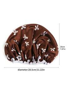 Double-Layer Waterproof Bath Cap With Bowknot Pattern Shower Cap, Hair Cover For Kitchen And Home Use. Elastic Reusable Bathing Cap Printed Shower Hat Bath Hat Beauty Salon Spa Shower Cap For Women Girls.Large Waterproof Satin Shower Caps Adjustable Bath Hair Caps Silky Fabric Lined Bathing Hair Cover Wraps Bonnets Hair Protector For Women Girls.Mother's Day Gift. Back To School
