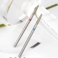 GGJOYO 2 件装精细钻石美甲钻头火焰形俄罗斯磨头角质层清洁毛刺电动美甲钻头指甲配件