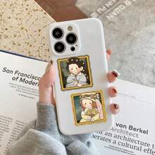 50 piezas de Adhesivos decorativos de versión de dibujos animados de famosas pinturas del mundo, graffiti, para estuche de teléfono, cuaderno, iPad, vaso de agua, a prueba de agua