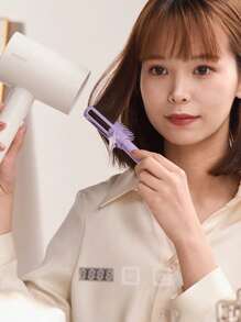 1pc High Skull Top Extendable Curling Hair Comb, Portable Styling Comb With Hair Curling Clip. Body Care Tools. Personal Care And Personal Cleaning Tools.