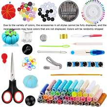 1pc Portable Sewing Kit, Home Sewing Tool Set With Thread Box, Needles, Sewing Accessories (Random Color)