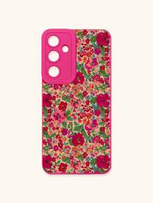 Funda de teléfono con estampado floral diminuto en rosa fucsia, funda de teléfono con estilo vintage de flores dispersas multicolor en rosa fucsia, funda de protección de lente, compatible con iPhone y Galaxy, compatible con iPhone 13, 15, 16 Pro Max, 16, 14, 15, 16 Plus, teléfonos Galaxy a prueba de agua, a prueba de golpes y resistente a arañazos - Multicolor - Ver 16