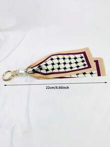 1pc Fashion Scarf Keychain Decor Creative Fabric Phone Case DIY Accessories Women Faux Pearl Handbag Jewelry