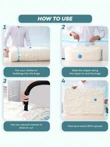 2 pièces Sacs de rangement sous vide de voyage d'été, sacs de compression économiseurs d'espace avec pompe manuelle, sacs sous vide grande capacité en PVC, sacs sous vide transparents, sacs de rangement sous vide multifonctionnels, sacs de rangement étanches, sacs de rangement résistants à l'humidité et à la moisissure, ensemble d'organisation de vêtements pour la maison, convient pour les couvertures et les couettes, rangement sous vide de vêtements, 1 pompe manuelle incluse