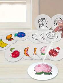 10 Sheets/Set Of 3D Blank Round Drawing Paper - Fluffy Textured Art Paper, Perfect For DIY Projects, Creative Activities And Drawing. Includes Scissors, Tape, Art Supplies And Accessories. Suitable For Back-To-School, Valentine's Day, Ramadan. - Multicolor - View 10