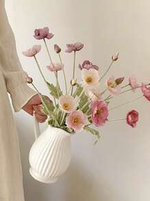 2pcs Artificial Flowers Poppy Flowers, Home Decor Plush Stem Fake Flowers, Room Decoration Centerpiece, Party Wedding Dining Table Gift