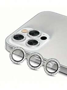 Strass-Kameraobjektiv-Schutzfolie-Set kompatibel mit iPhone 12/12 Mini/12 Pro/12 Pro Max, iPhone 13/13 Mini/13 Pro/13 Pro Max, iPhone 11/11 Pro/11 Pro Max, iPhone 14/14 Plus/14 Pro/14 Pro Max, iPhone 15/15 Plus/15 Pro/15 Pro Max, eingelassene imitierte Strass-dekorierte Kameraabdeckung Gehärtetes Glas Schutzabdeckung, farbige imitierte Strass-Geschenke für Geburtstag, Familie, Freunde, Funkelnder Kristall, Objektivschutz, Handyzubehör