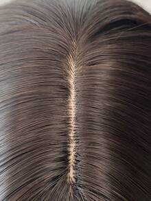 1 件黑色棕色合成耐热卷发，26 英寸长，纤维材质，适合日常佩戴，自然逼真的假发。 - 黑棕色 - 查看 11