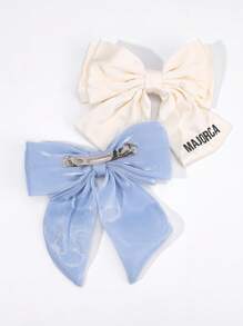 1 Stück personalisierte Textil-Haarschleife für Mädchen, blaue Netzschleife, Haarspangen mit individuellem Namen, beige Schleifenband, einfarbige Schleife mit Haarstyling-Clip, Einfarbige Haarspangen, lässiger Alltags-Haarschmuck, Kinderhaar-Accessoires