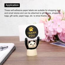 500pcs Dog Paw Print Thank You Stickers - Round Decorative Sealing Labels For Gifts, Boxes, And Packaging, Golden Cursive "Thank You" Design With Paw Print, Light Blue & Black Background, Dog Gifts - Multicolor - View 5