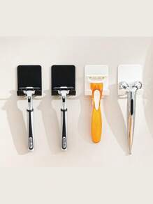 6-Piece Punch-Free Razor Holder, Adhesive Metal Hooks, Accessories Organizer, Modern Wall-Mounted Design, Easy To Install, Smooth Metal Surface, Durable, Not Easy To Rust, Reusable, Suitable For Kitchen, Bathroom.