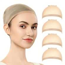 10 pièces de Casquettes de perruque haute élasticité, unisexes - Doublure de perruque en dentelle extensible douce dans les couleurs noir et nude, facile à utiliser et à nettoyer