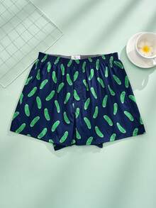 3 Pcs/Pack Men's Breathable Elastic Waist Printed Boxer Shorts, Loose Casual Underwear