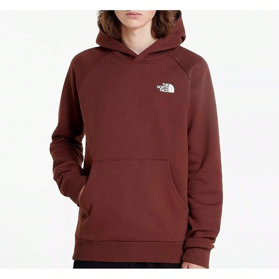 The North Face Raglan Redbox Hoodie FURTHER REDUCED FROM £49.95 NOW ONLY £44.95 Dark Oak Overhead Top With Design On The Back FREE UK DELIVERY The North Face Hoodie Kangaroo Pocket Drawstring To Adjust Hood Large Logo On Back Of Hoodie - Brown - View 1