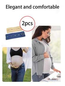 2pcs/Set Adjustable Stretch Waist Extender, Elastic Waistband Expander For Jeans, Pants, No Sewing Required, Unisex - Multicolor - View 12