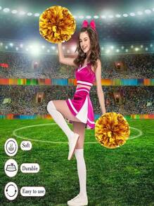 1 Stück silberfarbener Cheerleading Farbblumen-Pompon für Bankette, Fußball, Basketball, Sportveranstaltungen, Anfeuern