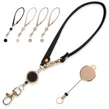1 pieza Cordón retráctil corto para llavero, estilo casual anti-pérdida, soporte minimalista de moda para llaves, accesorio de dije para bolsos/portafolios de mujer, estilo gótico
