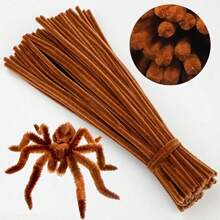 Paquete de valor de 100 piezas de limpiapipas de tela flexible de colores surtidos para suministros de manualidades y decoraciones caseras, juego de torsión con dos opciones de color, kits de flores de limpiapipas
