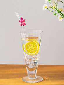 [1/6件] 可爱多色小乌龟装饰玻璃吸管，可重复使用的弯曲吸管，适用于奶昔、牛奶、茶、果汁、鸡尾酒、冷饮、女朋友礼物、甜品店、苏打水、小吃店、办公室、酒吧、餐厅 - 透明 - 查看 12