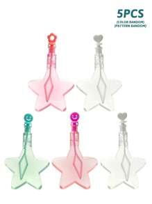 Varita de burbujas con estrella de cinco puntas de colores, juguete portátil soplador de burbujas para niños para usar al aire libre (color/diseño aleatorio)