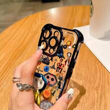 For IPhone 11,12,13,14,15,16 Plus Pro Promax XSMAX XS/X S22,S23,S24,PLUS ULTRA S23,S24 FE Four Corners Airbag Electroplated Phone Case,High-End Fashion,Drop Protection - 黑色 - 查看 4