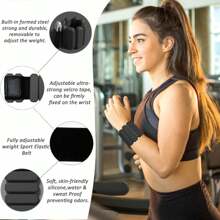 1 Pair Ankle Weights, Wrist Weights, Adjustable Ankle Weights 2 Lbs, Wrist Weights 2 Lbs, Wrist And Ankle Weights For Women And Men, Silicone Leg Weights, Arm Weights And Ankle Weights For Running, Fitness, Yoga, Swimming, Weighted Ankle Weight, Weighted Wristbands, Weighted Bangles, Weighted Wrist Weights, Walking Weights For Women And Men - Multicolor - View 5