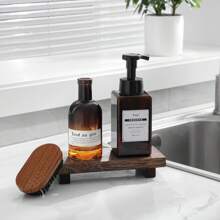 1pc Wood Pedestal Stand Display Stool For Bathroom Kitchen Sink Soap Tray Candle Plant Tray Perfect Farmhouse Decor For Bathroom And Kitchen Back To School