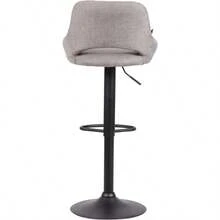 CLP Taburete De Bar Milet Ustable En Altura And Giratorio I Silla Alta De Cocina Moderna En Tela Con Base Metca Color:Gris Color Del Marco:Negro - 灰色的 - 查看 6