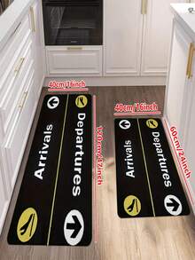 1/2 pezzi Zerbini antiscivolo con design di arrivo e partenza di aerei a reazione, ideali per ingresso, porta, cucina e bagno - Set di tappeti da cucina rettangolari per la decorazione della casa