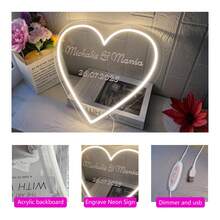 Custom Neon Sign Room Decor Wedding Neon Sign Personalized Mother's Day Gift Wedding Decor Engrave Art Sign USB Led Light Sign,Neon Name Sign For Bedroom Bar Decor Light Up Sign Custom Led Sign. - Heart Shape-33cm*33cm - View 7