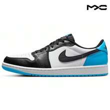 Air Jordan 1 Retro Low OG 'UNC' White Dark-Powder-Blue Black Sneakers Men CZ0790-104 - 彩色 - 查看 1
