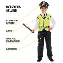 Morph Costumes Fun Shack Kids Police Costume - High-Vis Officer Outfit With Badge, Perfect For Halloween, Dress-Up, Role Play & Fancy Dress