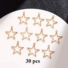 15/30/50 件锌合金螺旋星形吊坠，DIY 手链、耳环、项链工艺品 - 彩色 - 查看 19