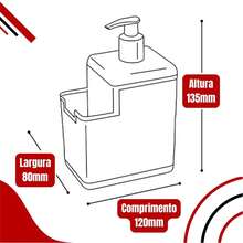 2 In 1 Detergent Soap Dispenser Holder With Sponge And Squeegee Holder - Black - View 5