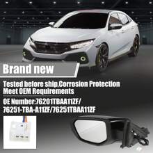 Door Mirror Assembly Power Glass Non-Heated Manual Folding 3 Pins