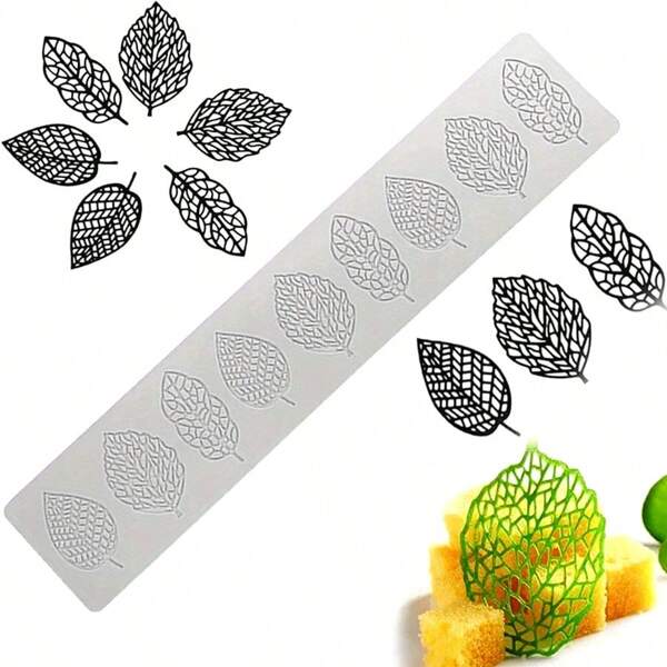 Molde hueco 3D de hojas de encaje de fondant, molde de flores de múltiples hojas para dulces, chocolate, decoración de pasteles y cupcakes
