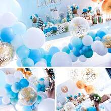 30/50/100pcs 5-Inch Light Blue Balloons Set, With Glitter Confetti, Latex Balloons Suitable For Birthday, Wedding, Anniversary, Gender Reveal Party, Mothers/Fathers Day Decoration - No Power Required, All Seasons - Light Blue - View 3