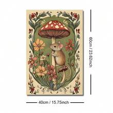 1 Framed/Unframed Warm Pastoral Plant Mushroom Mouse Children's Room Wall Art Canvas Poster Print, Minimalist Quirky Folk Art Aesthetic Decor, Suitable For Apartment, Living Room, Bedroom, Modern Home - Multicolor - View 10