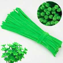 Paquete de valor de 100 piezas de limpiapipas de tela flexible de colores surtidos para suministros de manualidades y decoraciones caseras, juego de torsión con dos opciones de color, kits de flores de limpiapipas
