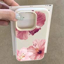 1 Stück Handyhülle aus TPU-Material mit Retro-Hibiskusblumenmuster, kompatibel mit iPhone//Redmi Handy
