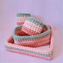 3pcs DIY Wood Crochet Basket Bases With Blank Wood Boards, Mixed Colors, 3 Sizes, Suitable For Crafts, Sewing, And Home Decor, Great For Customized Handmade Bags, Wallets And Storage Baskets - Wood Color - View 10